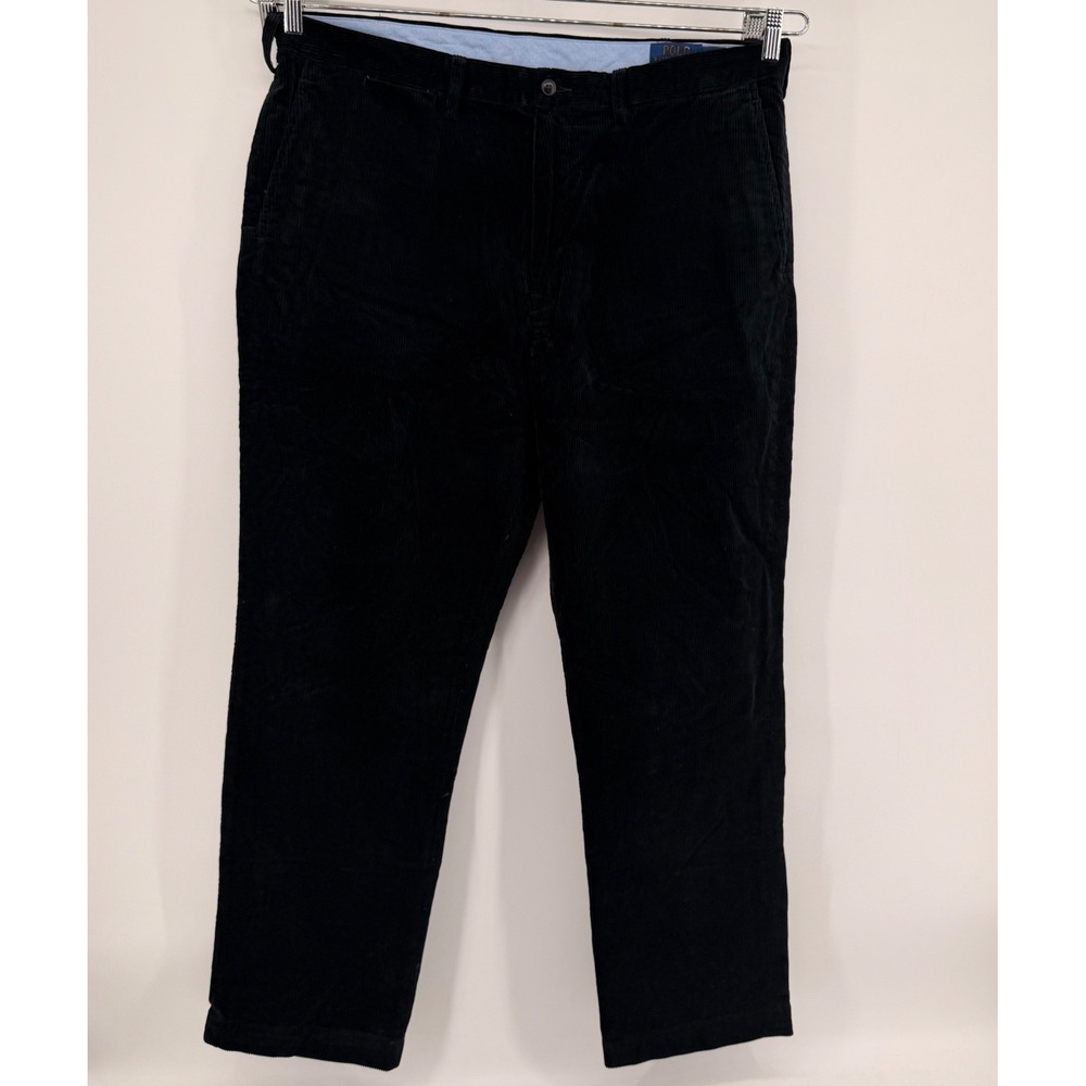 Polo Ralph Lauren Pants Men's 38X32 Black Corduroy Stretch Classic Fit Trousers